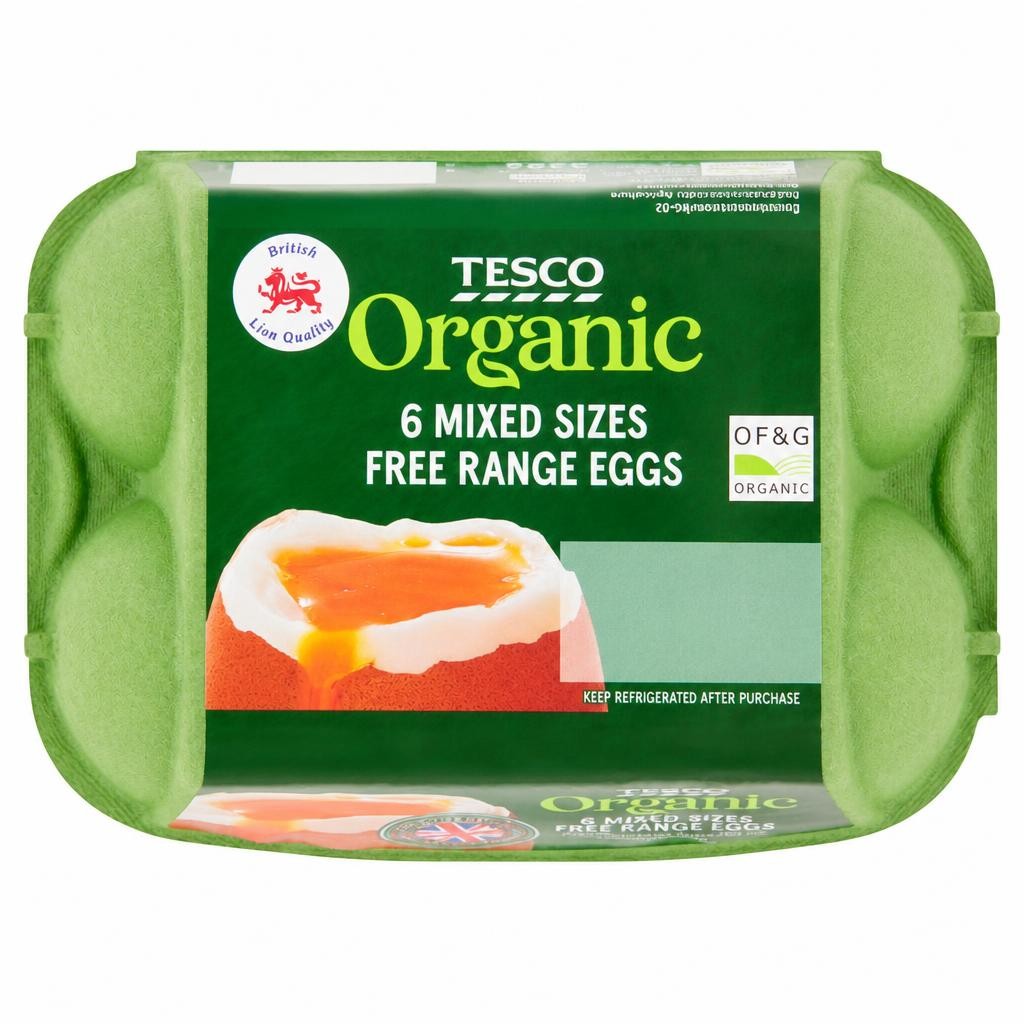 Tesco Mixed Sized Organic Eggs 6 Pack