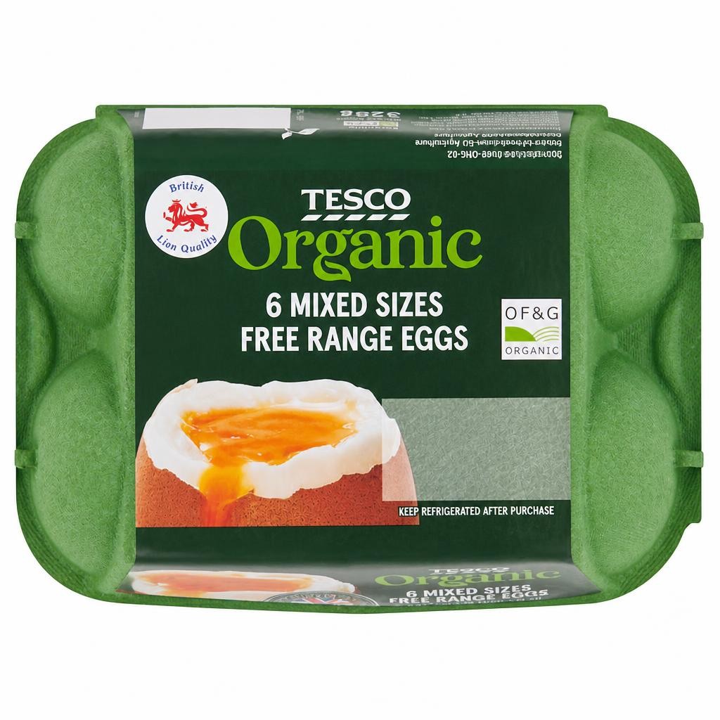 Tesco Mixed Sized Organic Eggs 6 Pack
