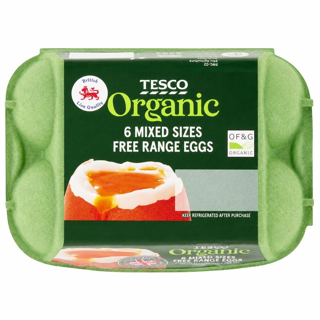 Tesco Mixed Sized Organic Eggs 6 Pack
