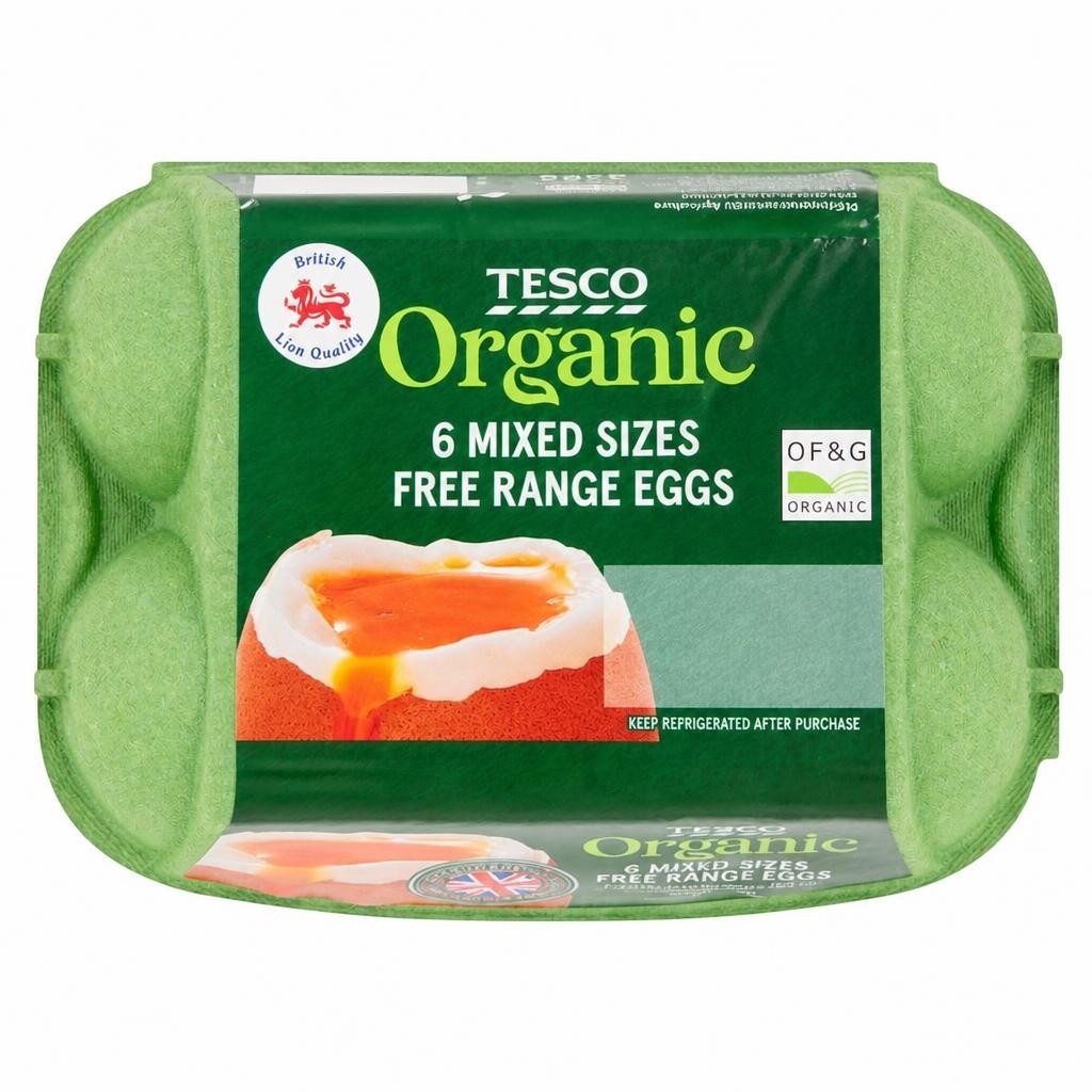 Tesco Mixed Sized Organic Eggs 6 Pack