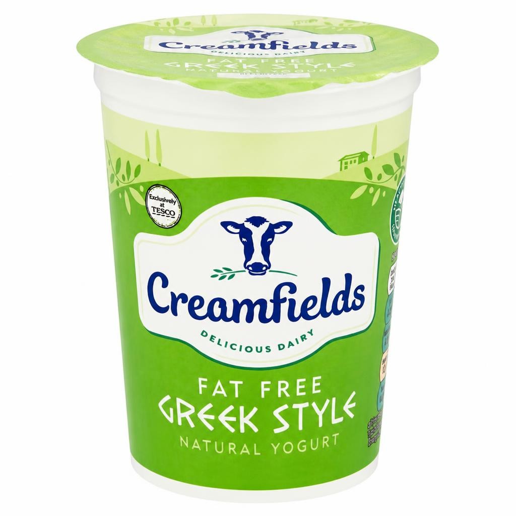 Creamfields Fat Free Greek Style Natural Yogurt 500G