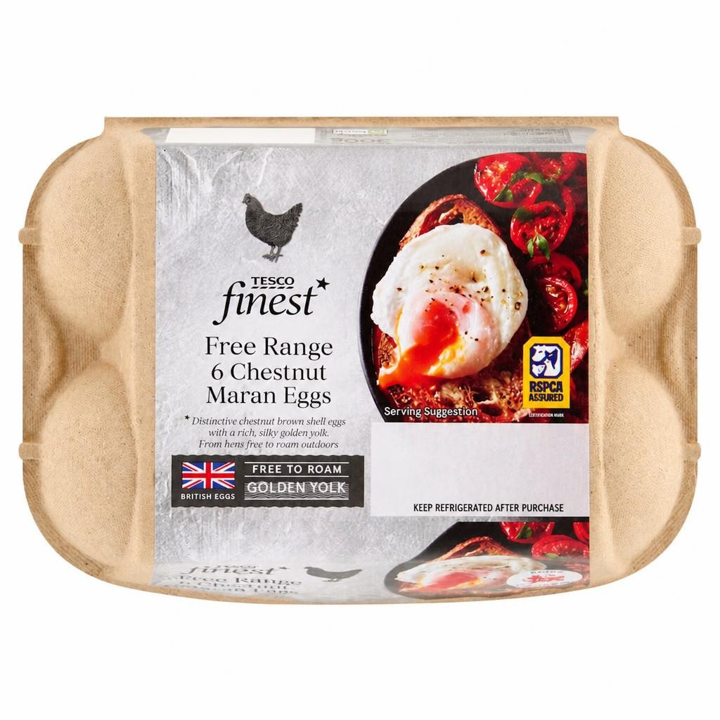 Tesco Finest 6 Free Range Chestnut Maran Eggs