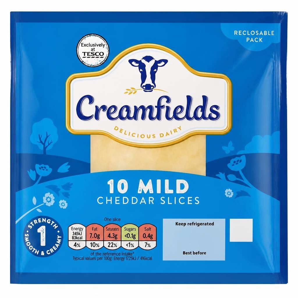 Creamfields Mild Cheddar Slices 10 Pack 200g