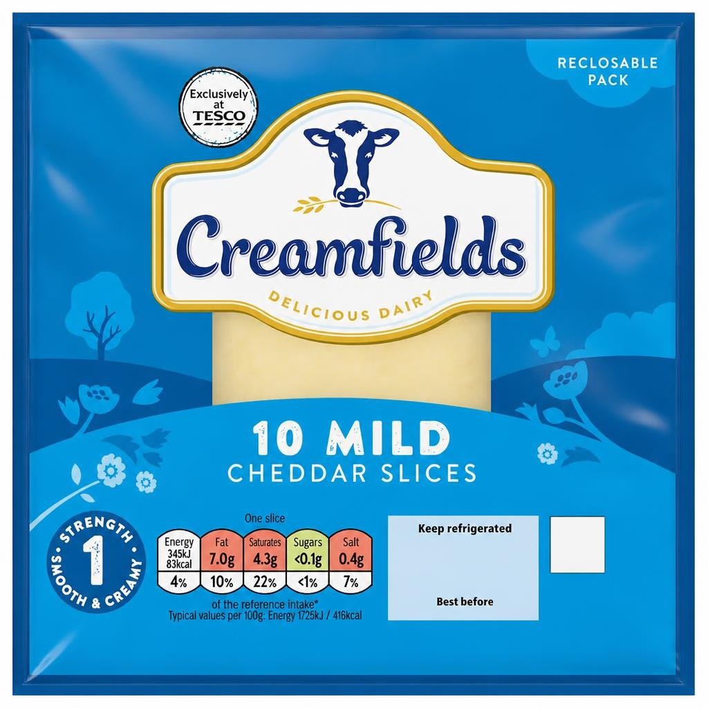 Creamfields Mild Cheddar Slices 10 Pack 200g