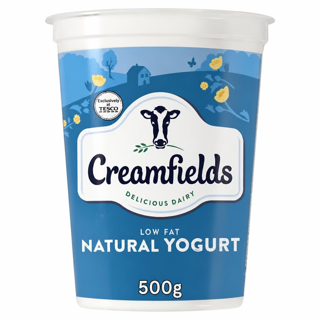 Creamfields Low Fat Natural Yogurt 500G