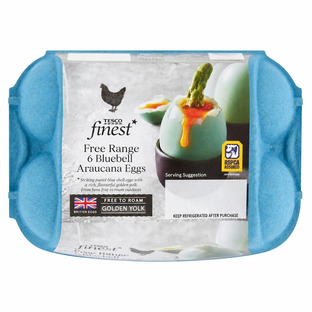 Tesco Finest Free Range Bluebell Araucana Eggs 6 Pack