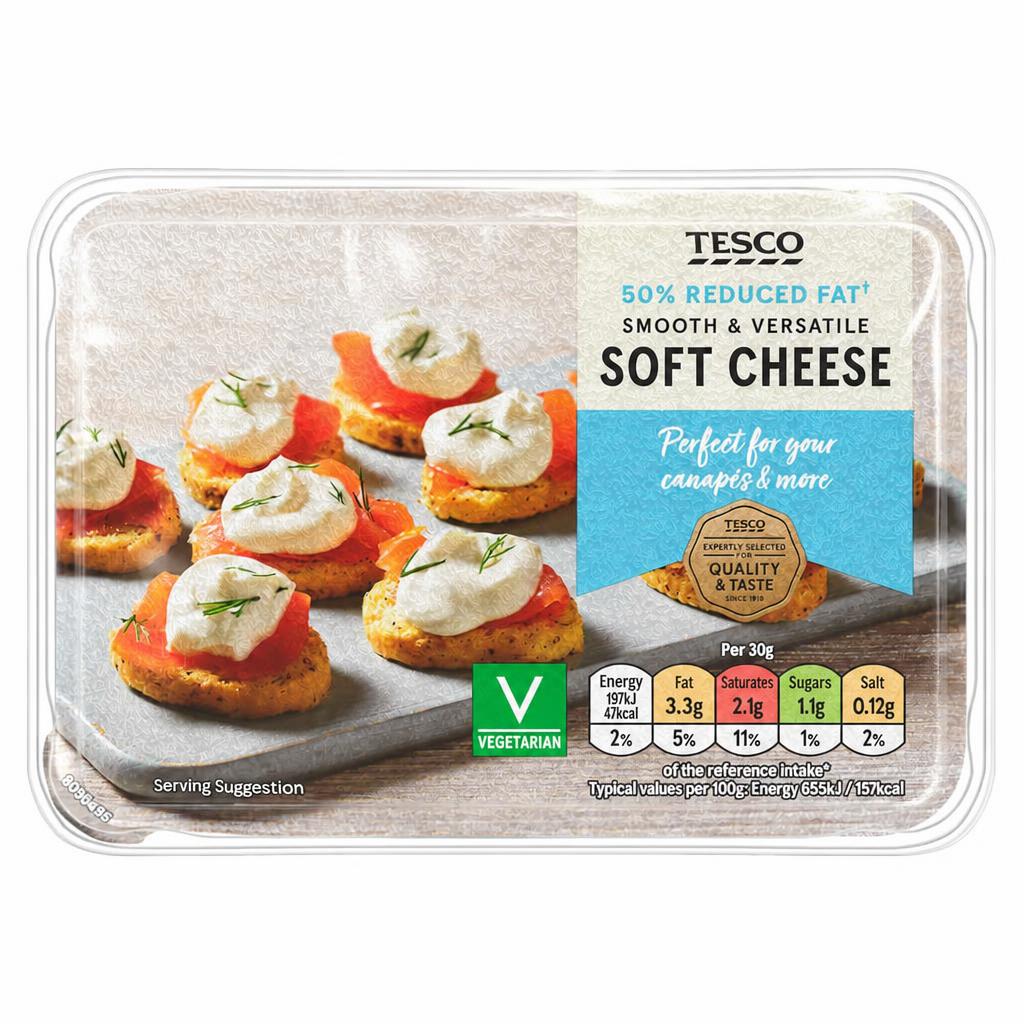 Tesco 50% Less Fat Soft Cheese 200G