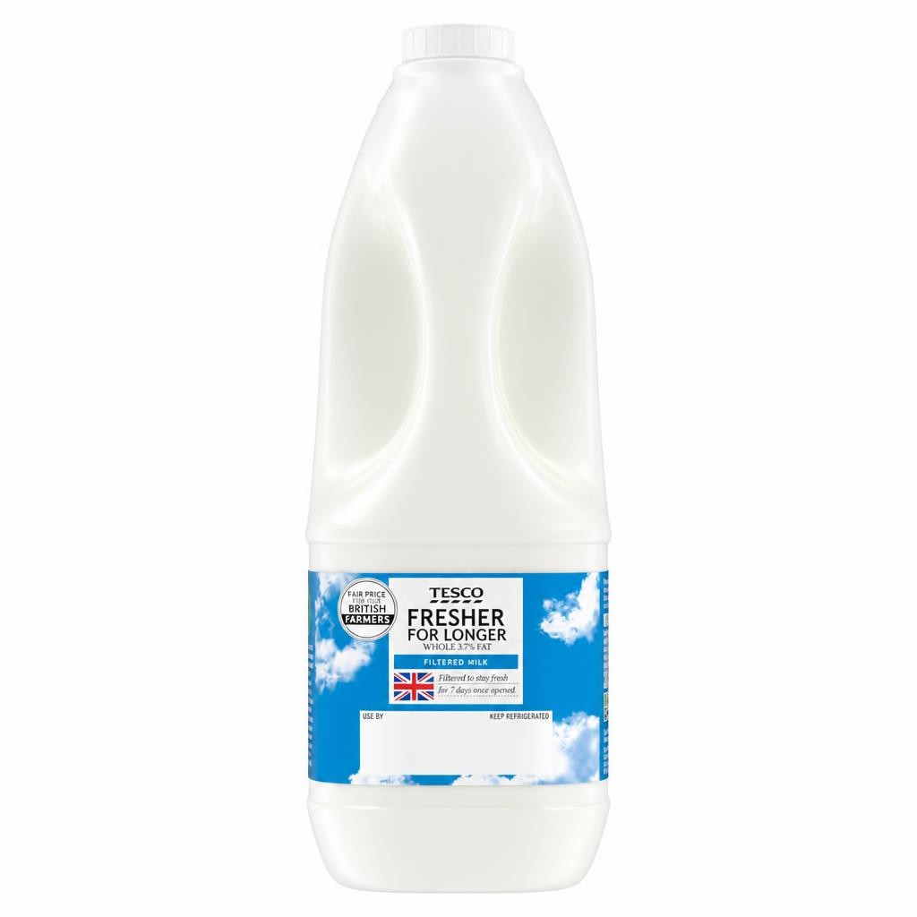 Tesco Filtered Whole Milk 2 Litre