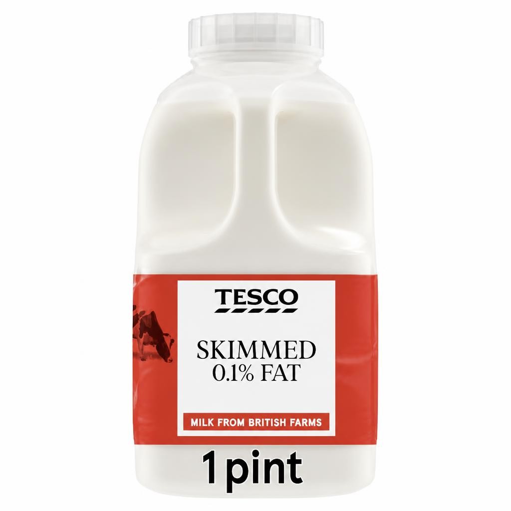 Tesco British Skimmed Milk 568Ml, 1 Pint