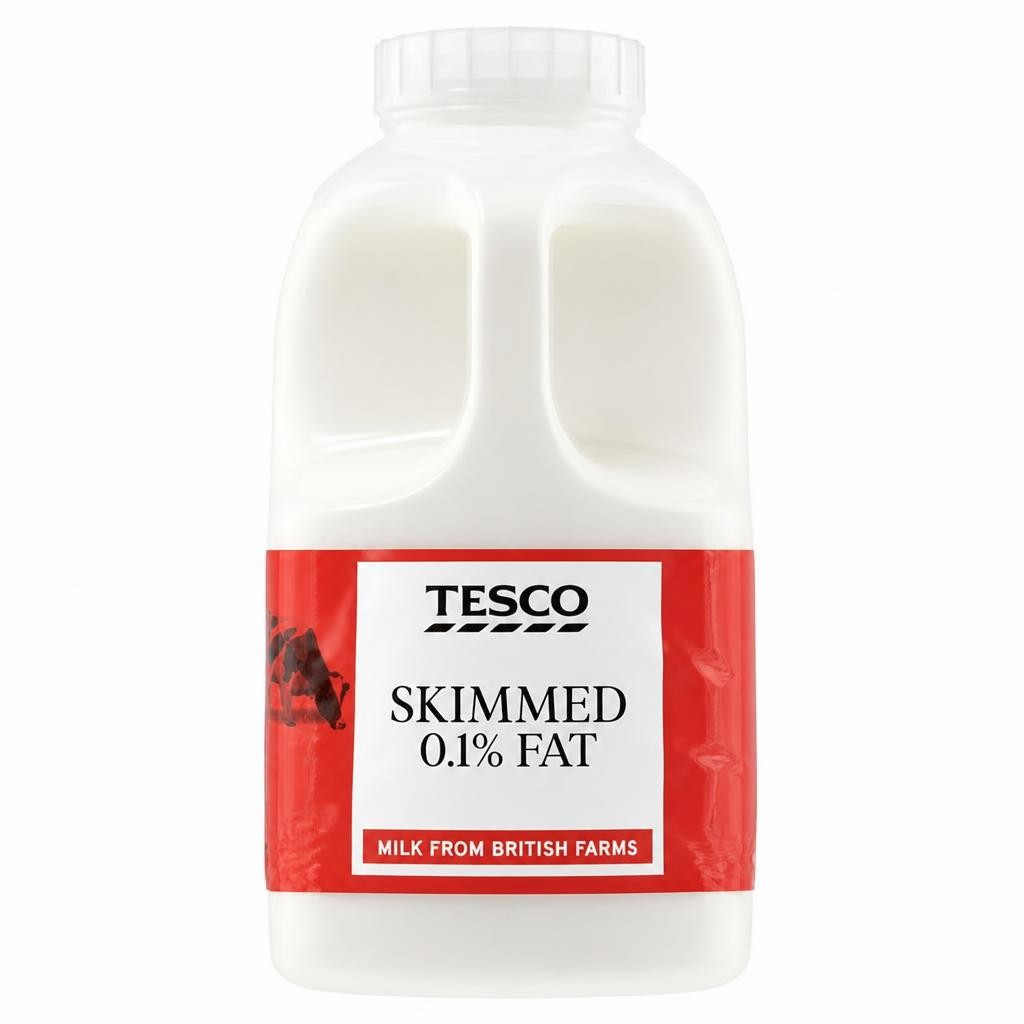 Tesco British Skimmed Milk 568Ml, 1 Pint