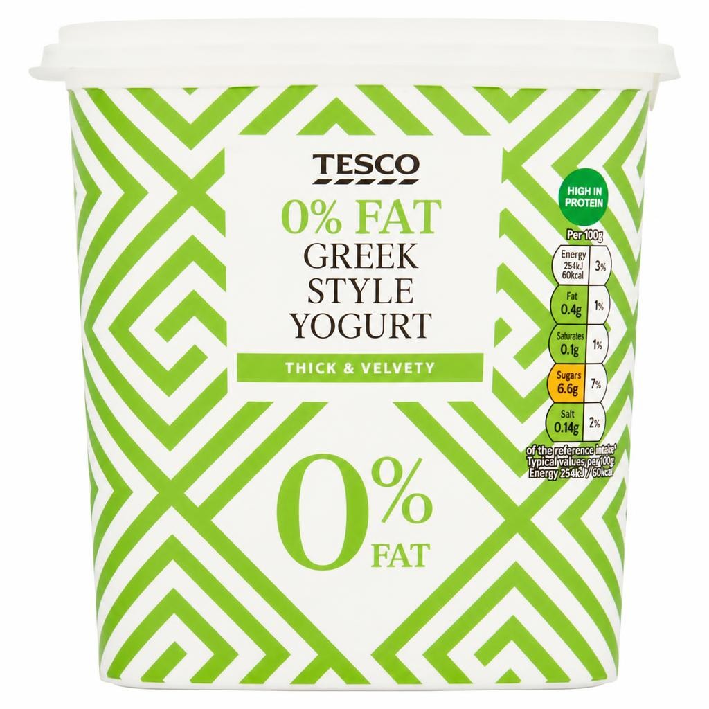 Tesco 0% Fat Greek Style Yogurt 1Kg