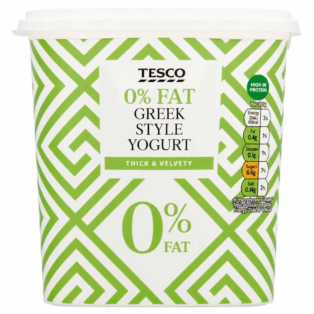 Tesco 0% Fat Greek Style Yogurt 1Kg