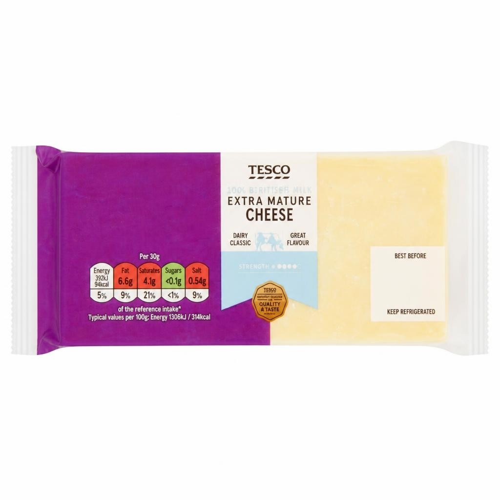Tesco 30% Reduced Fat Extra Mature Cheese 400G