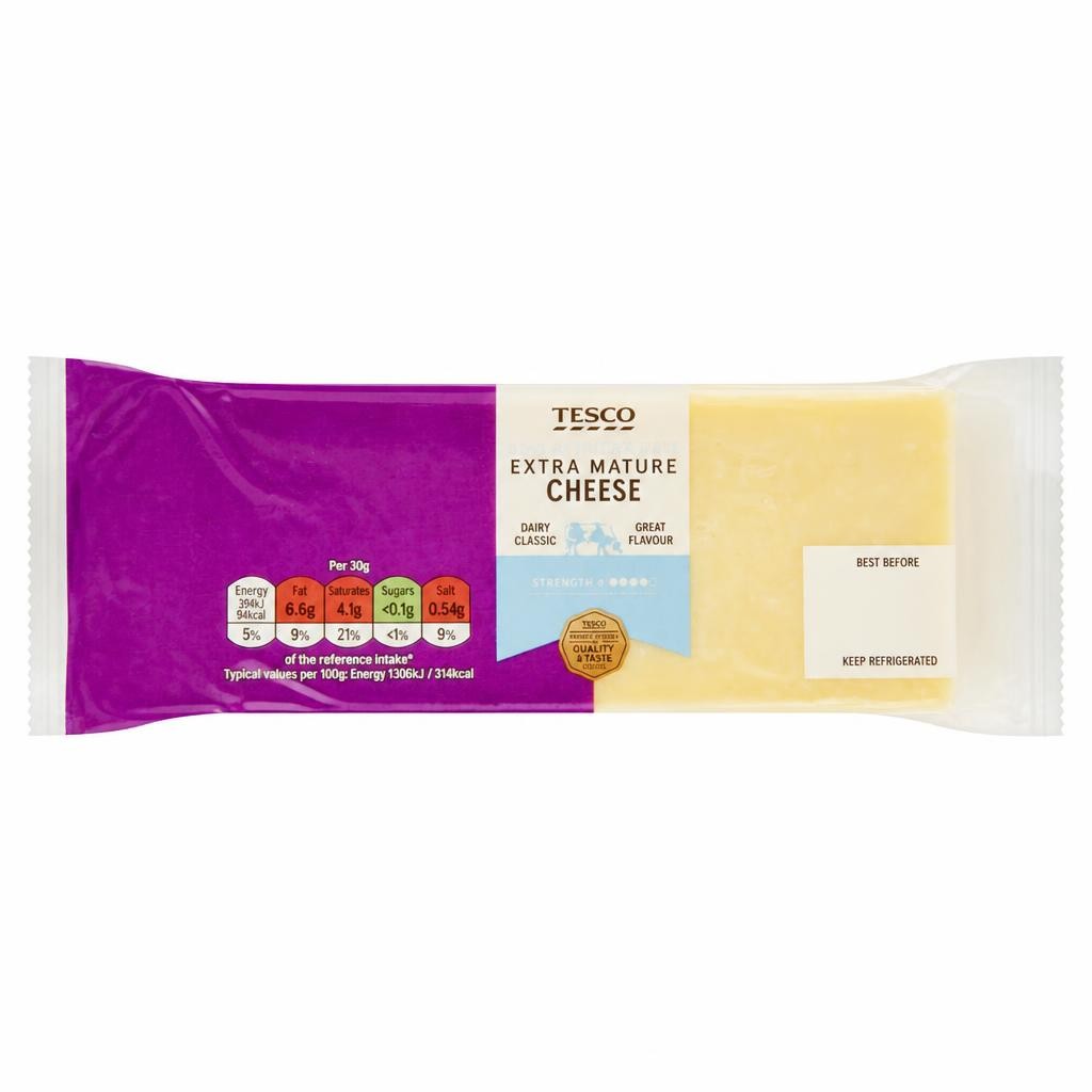 Tesco 30% Reduced Fat Extra Mature Cheese 400G