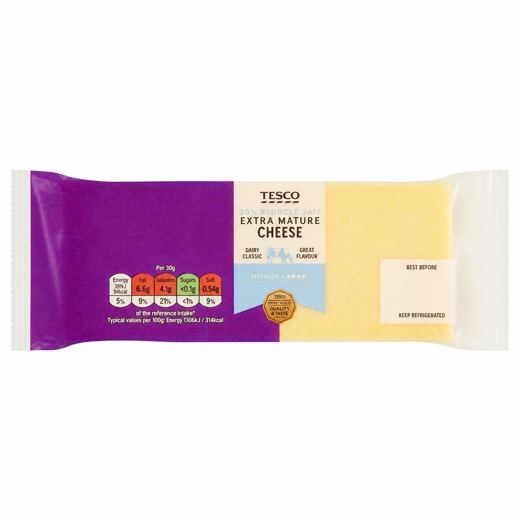 Tesco 30% Reduced Fat Extra Mature Cheese 400G