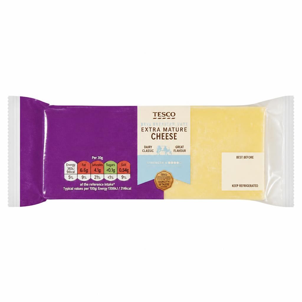 Tesco 30% Reduced Fat Extra Mature Cheese 400G