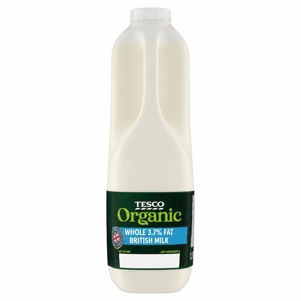Tesco Organic Free Range Whole Milk 1.136L, 2 Pint