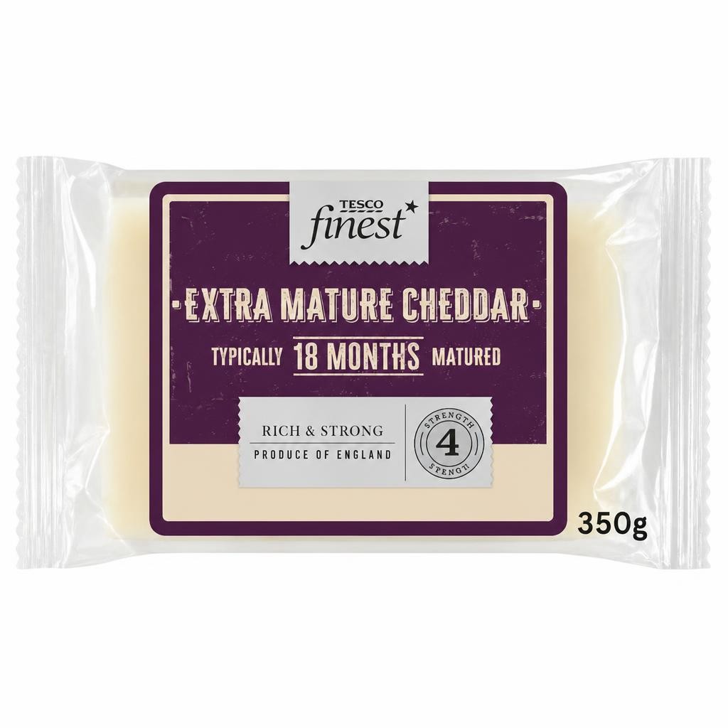 Tesco Finest Extra Mature English Cheddar Cheese 350G