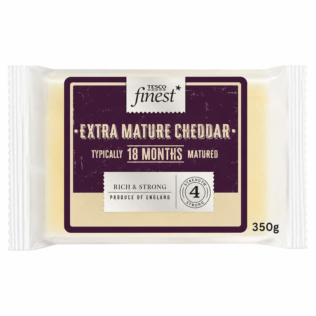 Tesco Finest Extra Mature English Cheddar Cheese 350G