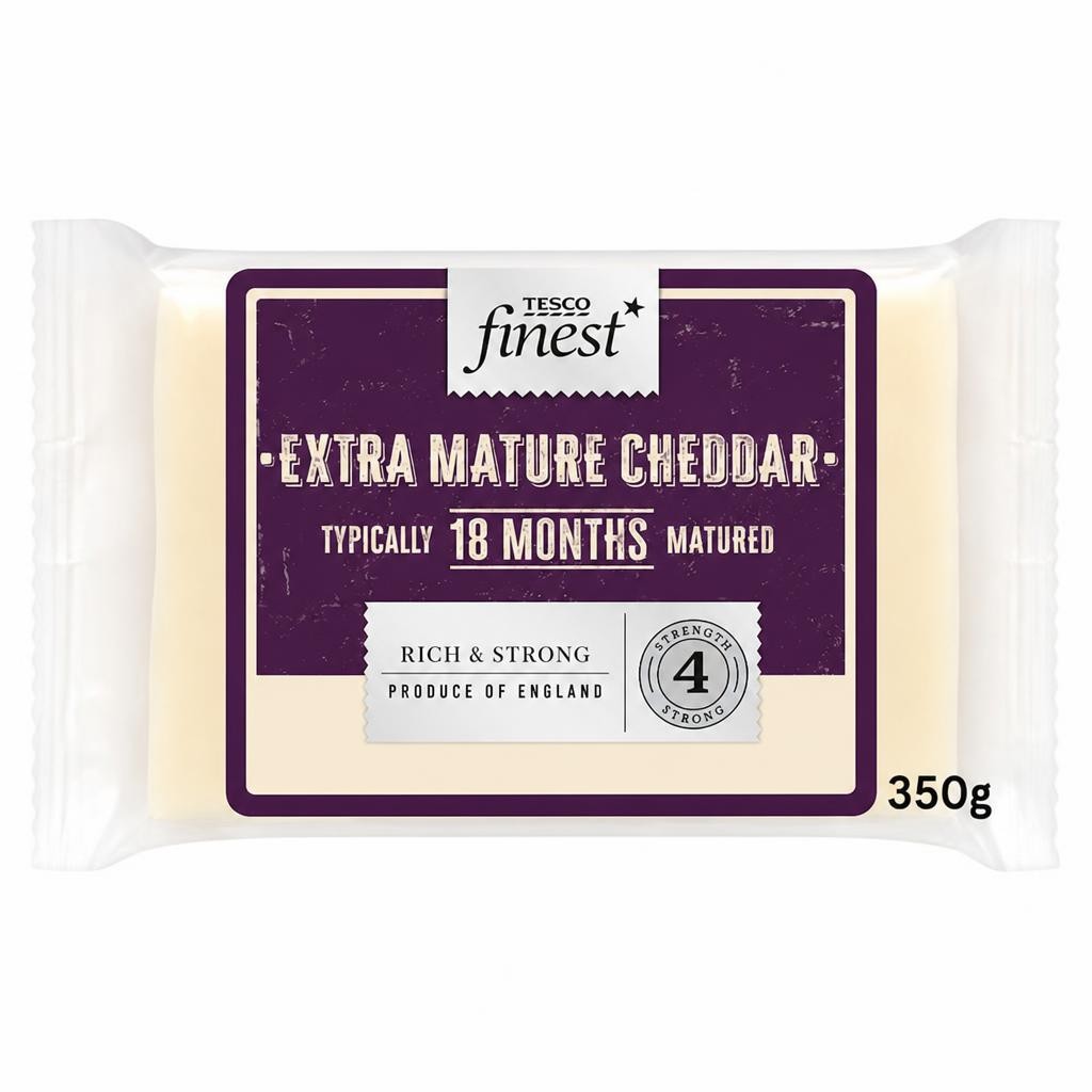 Tesco Finest Extra Mature English Cheddar Cheese 350G