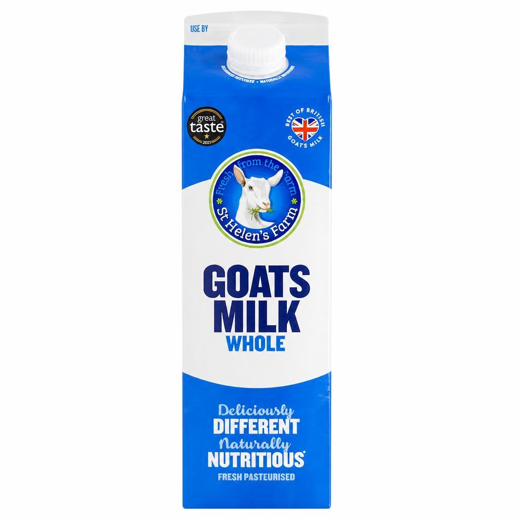 St Helen's Fresh Whole Goats Milk 1 Litre