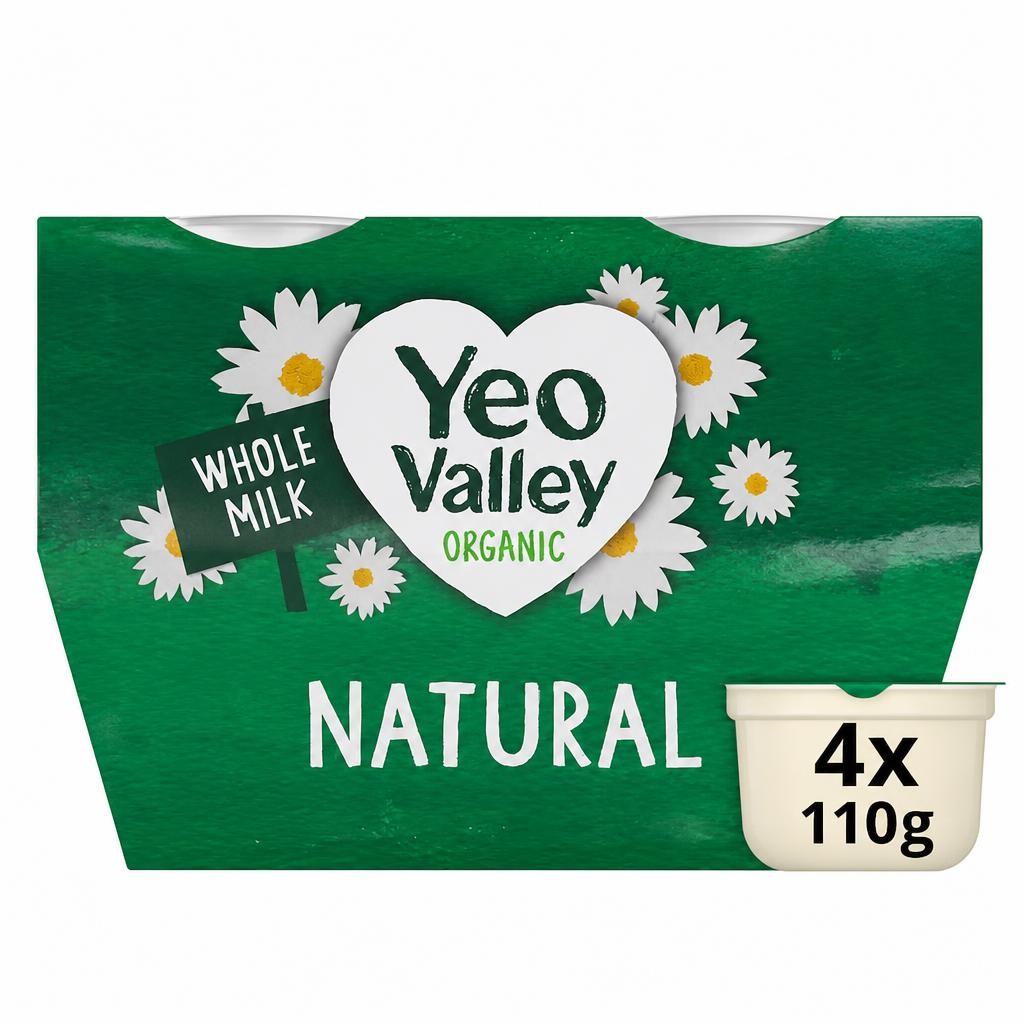 Yeo Valley Organic Natural Yogurt 4X110g