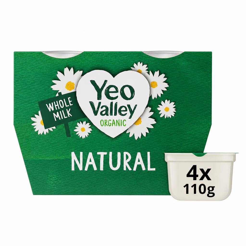 Yeo Valley Organic Natural Yogurt 4X110g