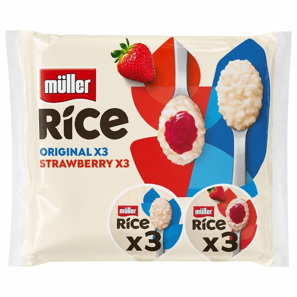 Muller Rice Low Fat Dessert - Original & Strawberry 6 x 170g