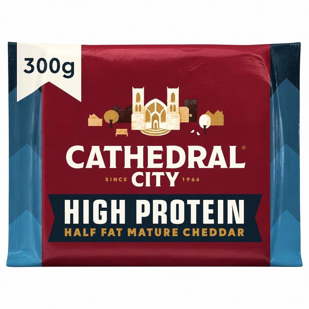 Cathedral City High Protein Half Fat Mature Cheddar Cheese 300g