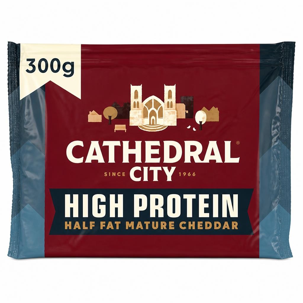 Cathedral City High Protein Half Fat Mature Cheddar Cheese 300g