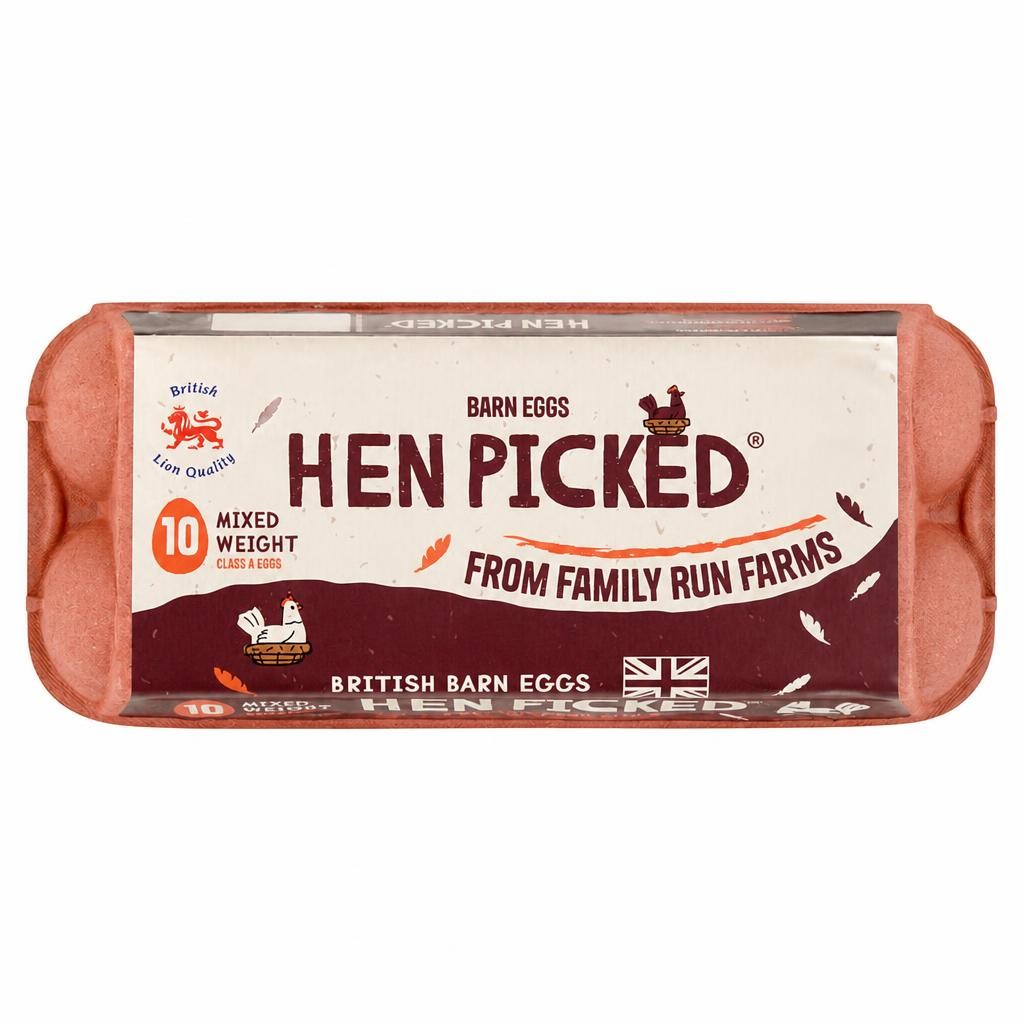 Hen Picked British Barn Eggs Mixed Weight 10 Pack