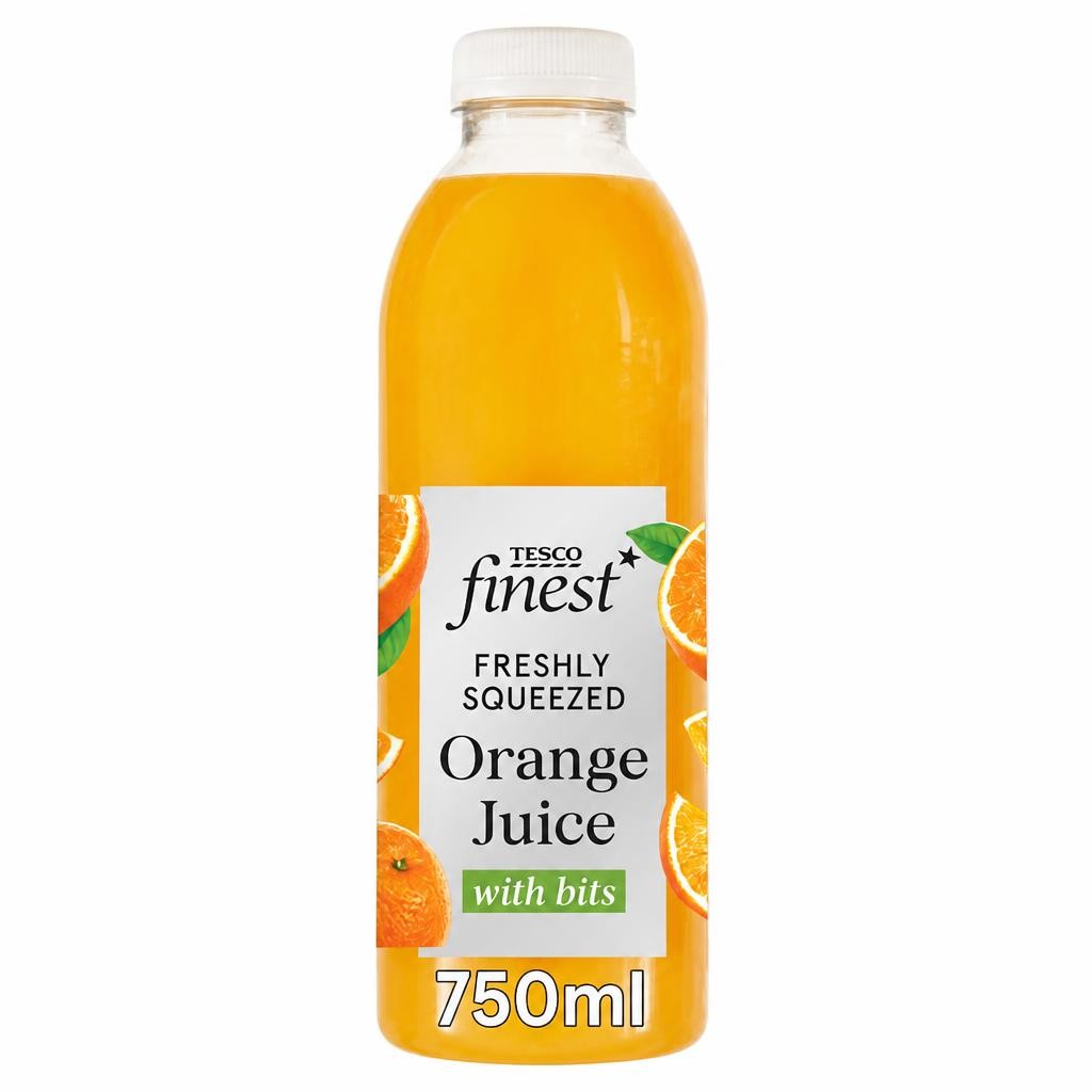 Tesco Finest Freshly Squeezed Orange Juice with Bits 750ml