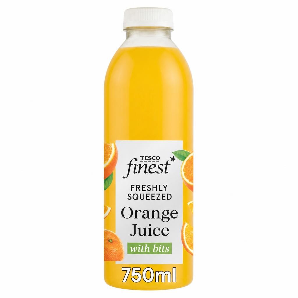 Tesco Finest Freshly Squeezed Orange Juice with Bits 750ml