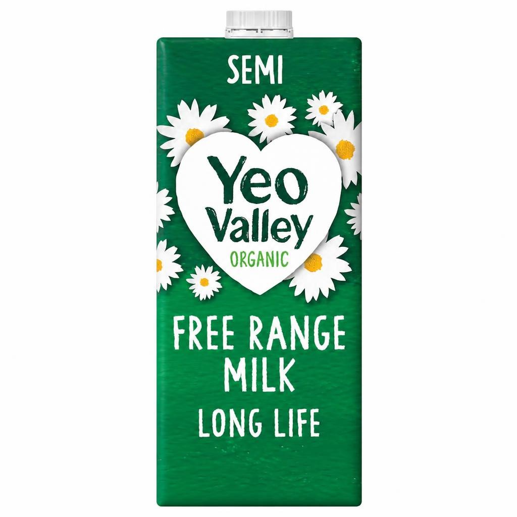 Yeo Valley Free Range Semi-Skimmed Long Life Organic Milk 1L