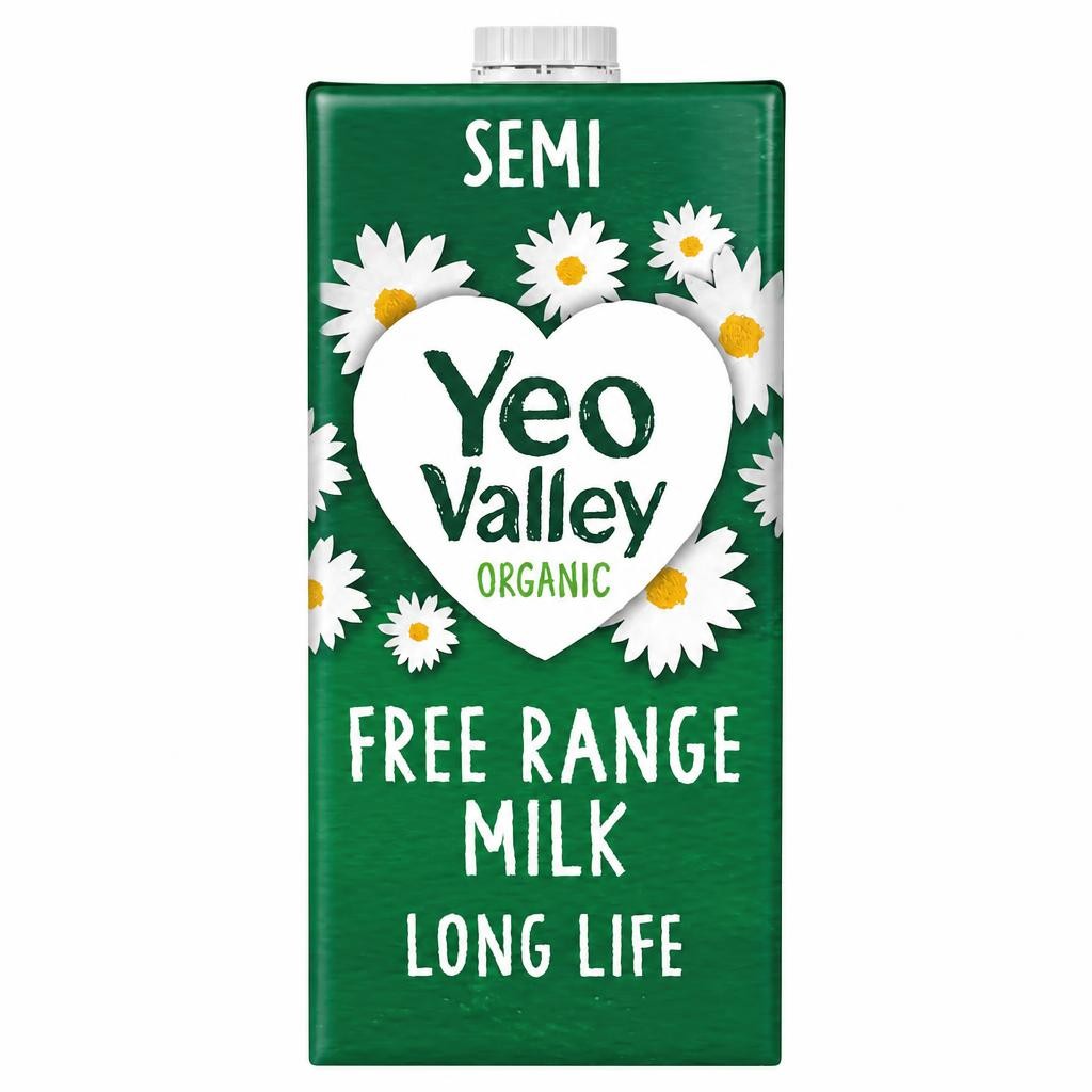 Yeo Valley Free Range Semi-Skimmed Long Life Organic Milk 1L