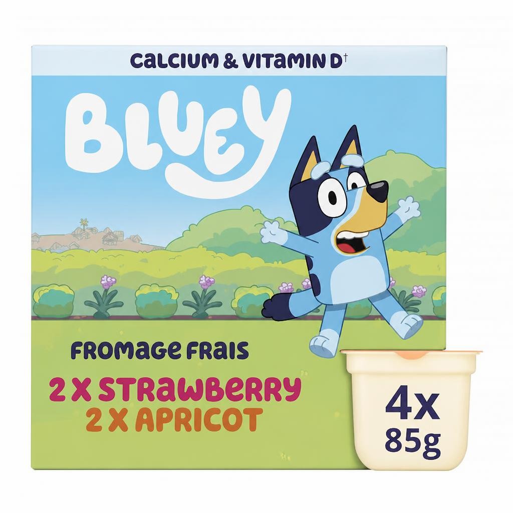 Bluey Fromage Frais Strawberry & Apricot 4x85g