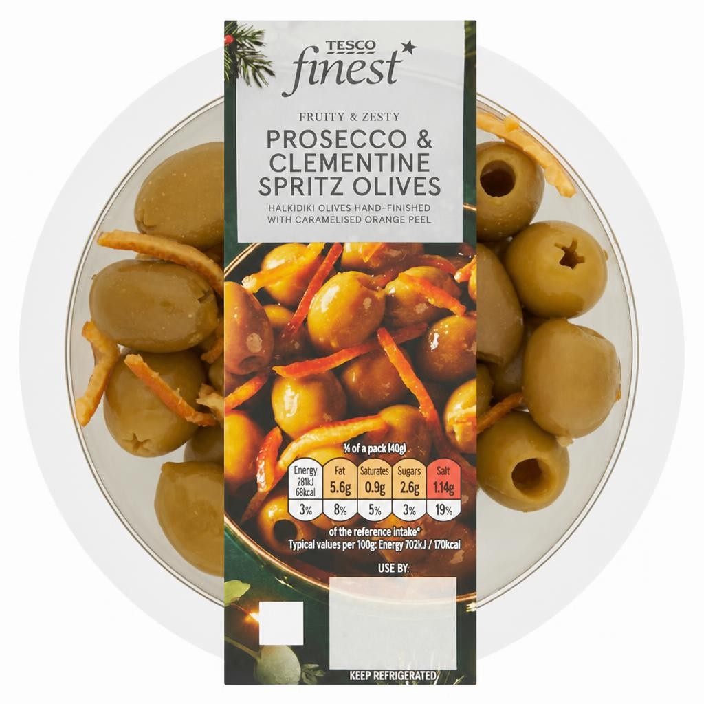 Tesco Finest Halkidiki Olives with Clementine & Prosecco Marinade 160g