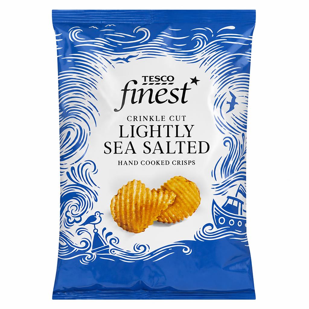 Tesco Finest Lightly Sea Salted Crinkle Cut Crisps 150G