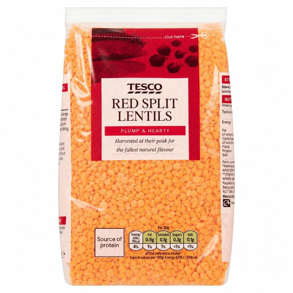 Tesco Red Split Lentils 500G
