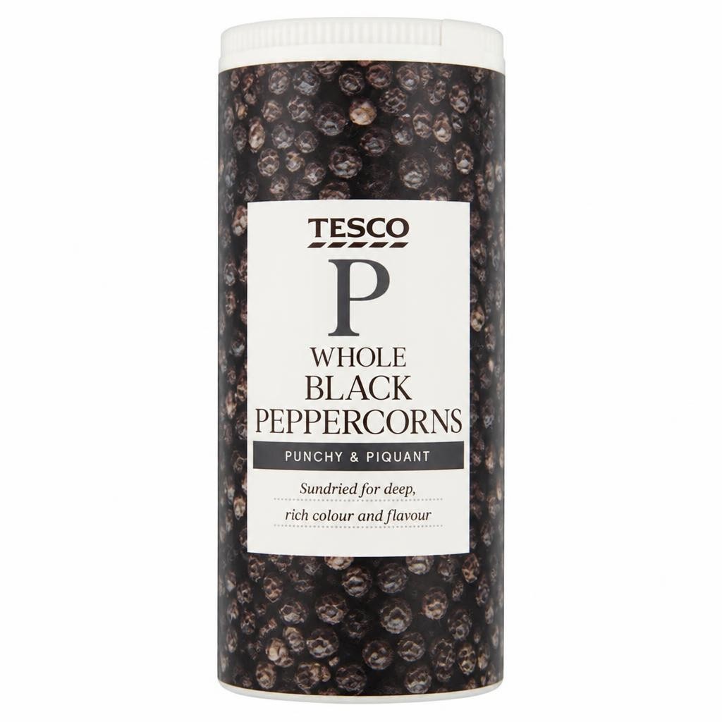 Tesco Whole Black Peppercorns 100G