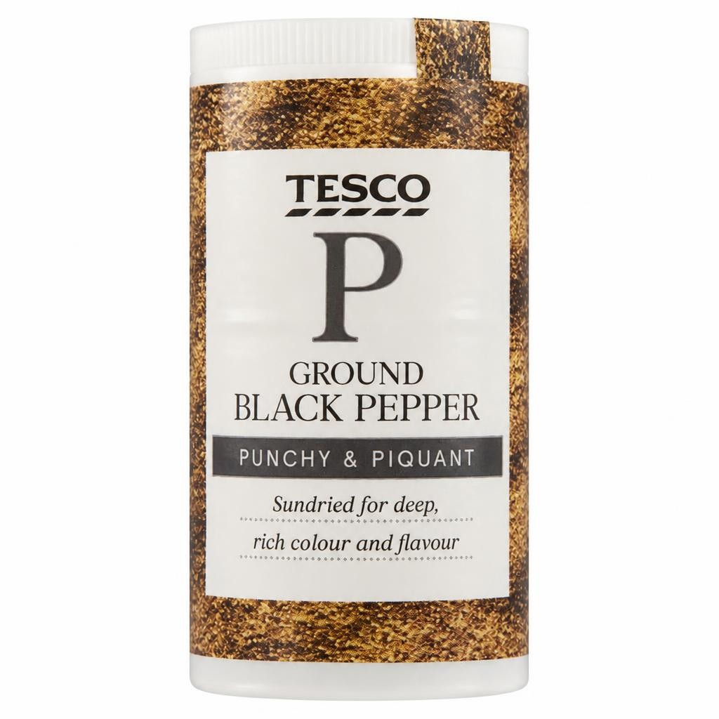 Tesco Ground Black Pepper 25G