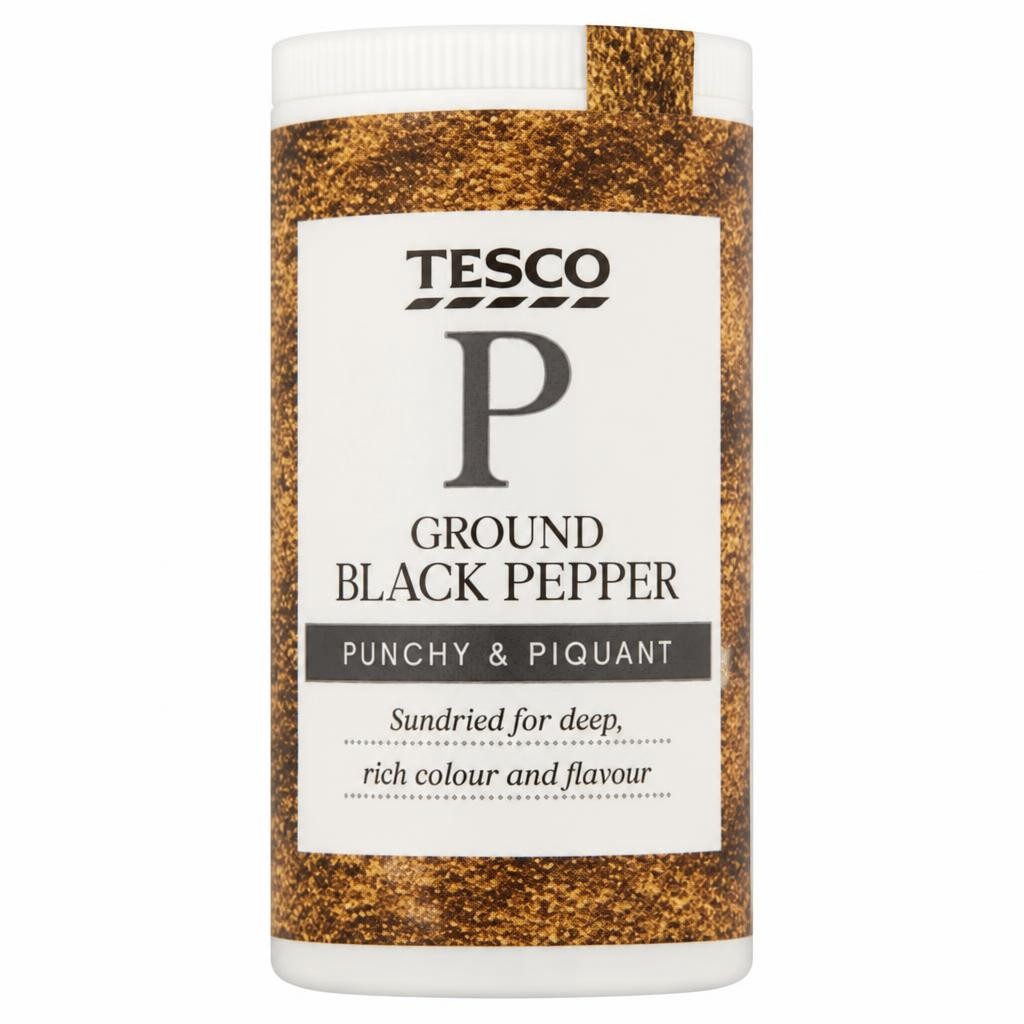 Tesco Ground Black Pepper 25G