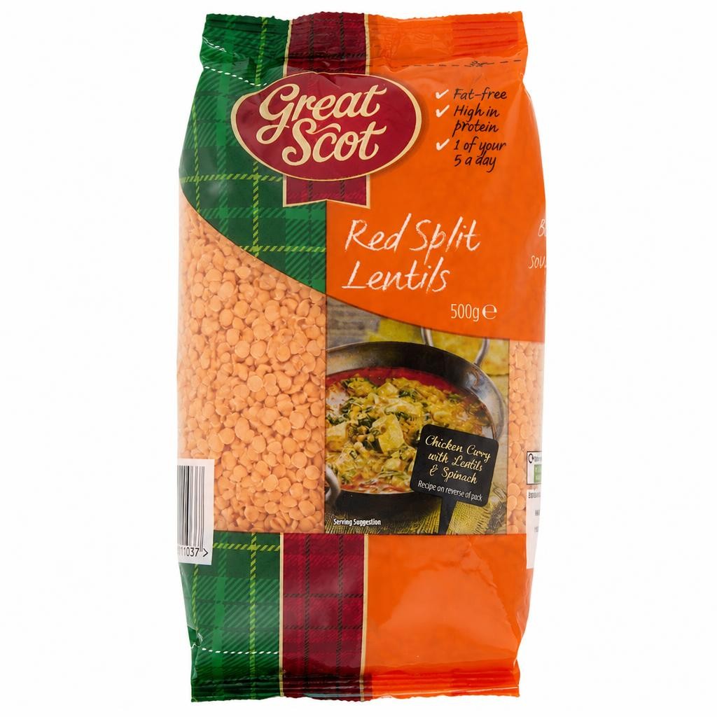 Great Scot Red Split Lentils 500G