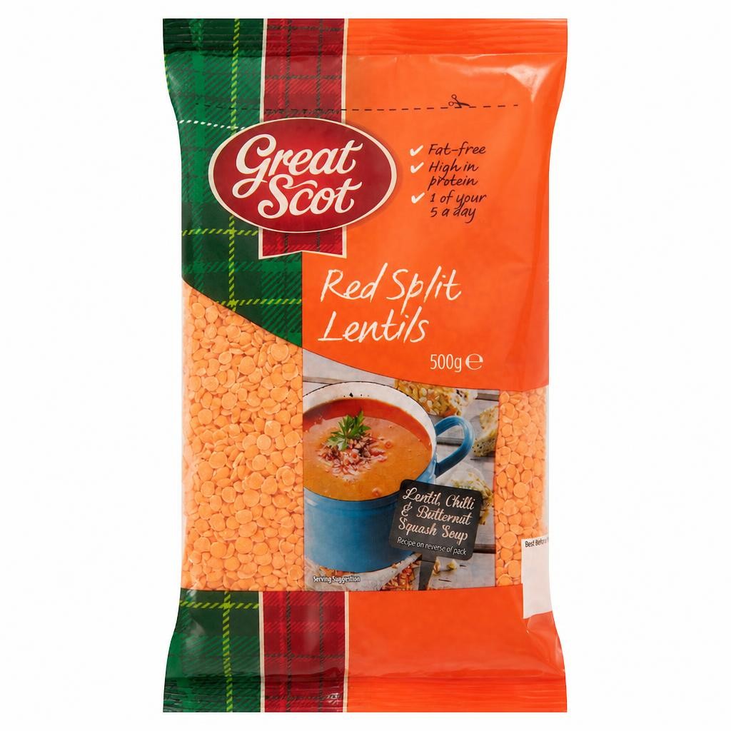 Great Scot Red Split Lentils 500G