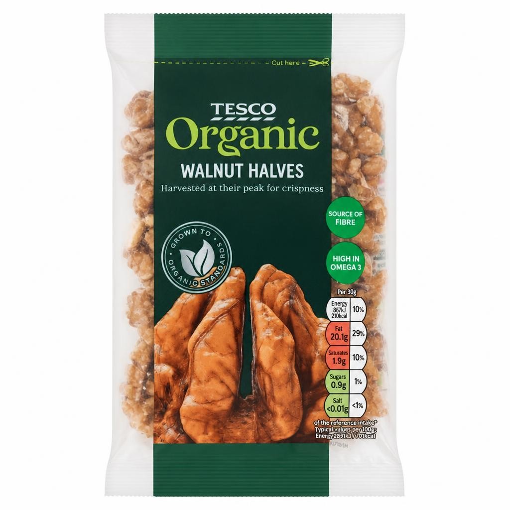 Tesco Organic Walnut Halves 100G