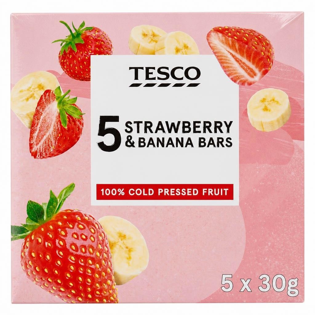 Tesco Strawberry & Banana Bars 5 x 30g