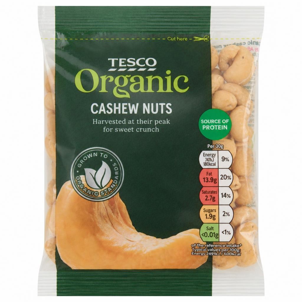 Tesco Organic Cashew Nuts 100G