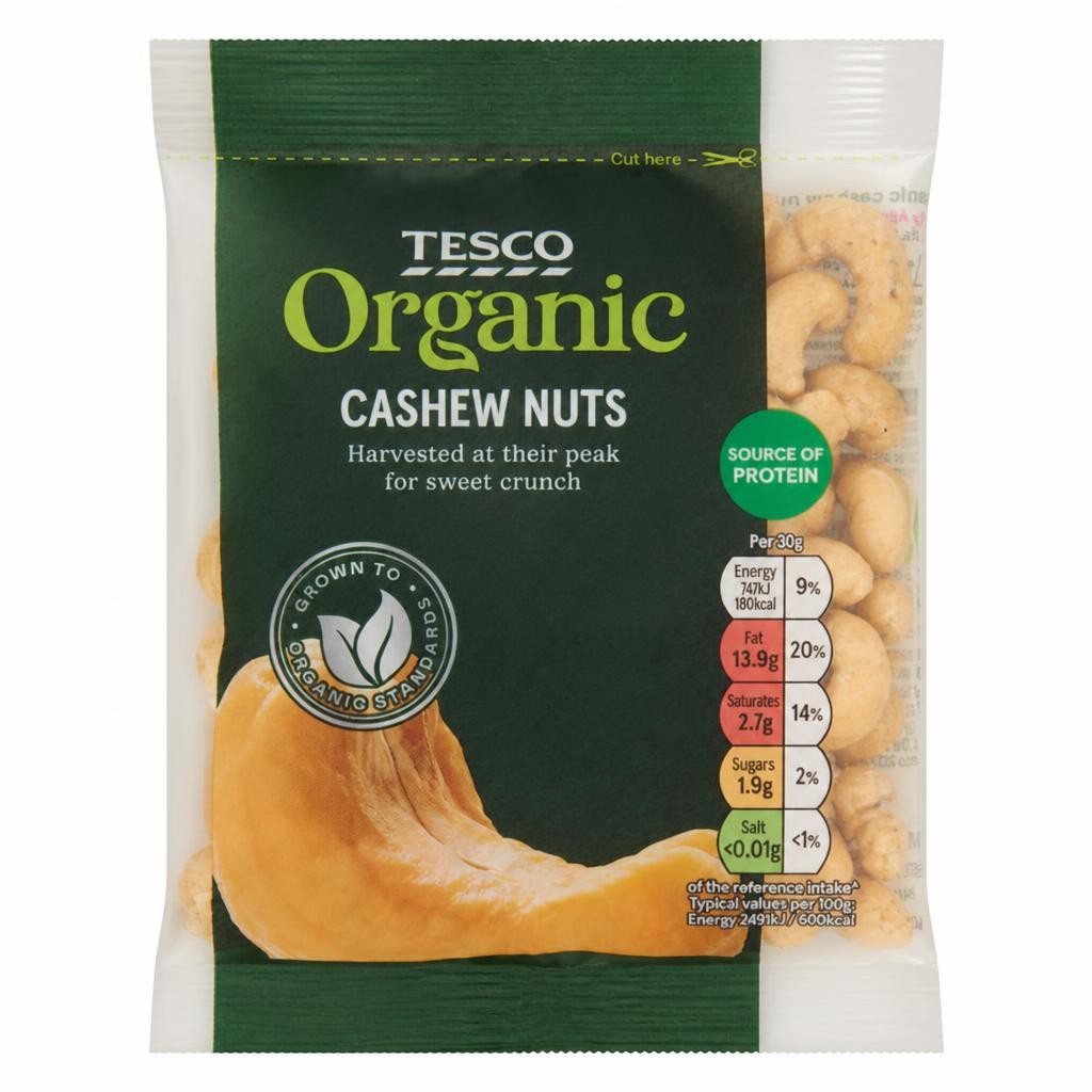 Tesco Organic Cashew Nuts 100G