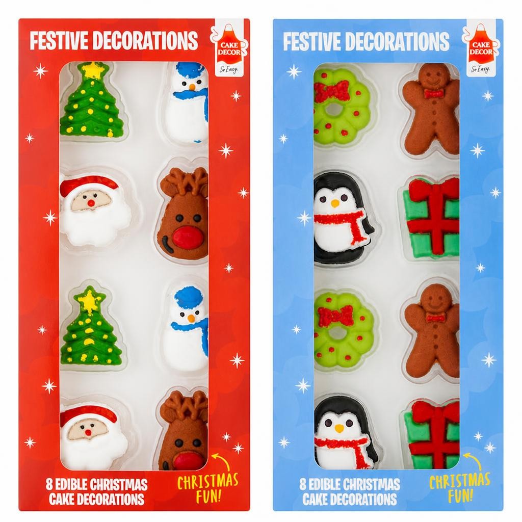 Cake Decor Festive Decorations 8 Pack