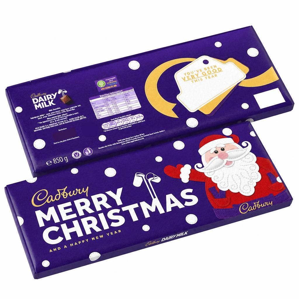 Cadbury Dairy Milk Merry Christmas Gift Chocolate Bar 850g